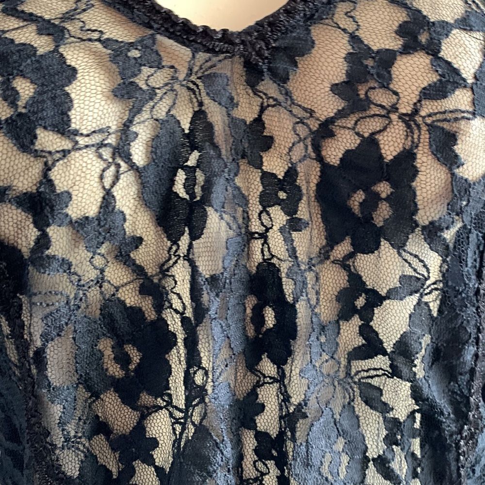 Designer Lace Swimwear Cover Up Tunic Top one size black - Picture 3 of 9